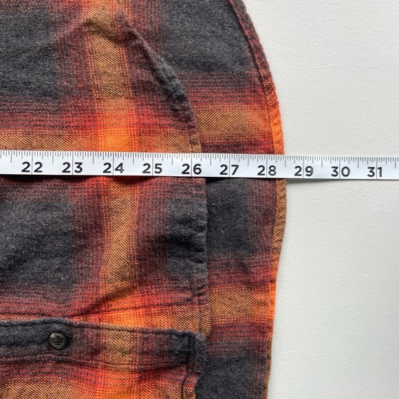 Old Navy Evermore Boyfriend Plaid Flannel Orange Black XL Swiftie ASO Taylor - Picture 9 of 11